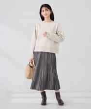 K2HBD17059 a.v.v(アー・ヴェ・ヴェ) 【洗える】フェイクスエードランダムプリーツスカート ピンク