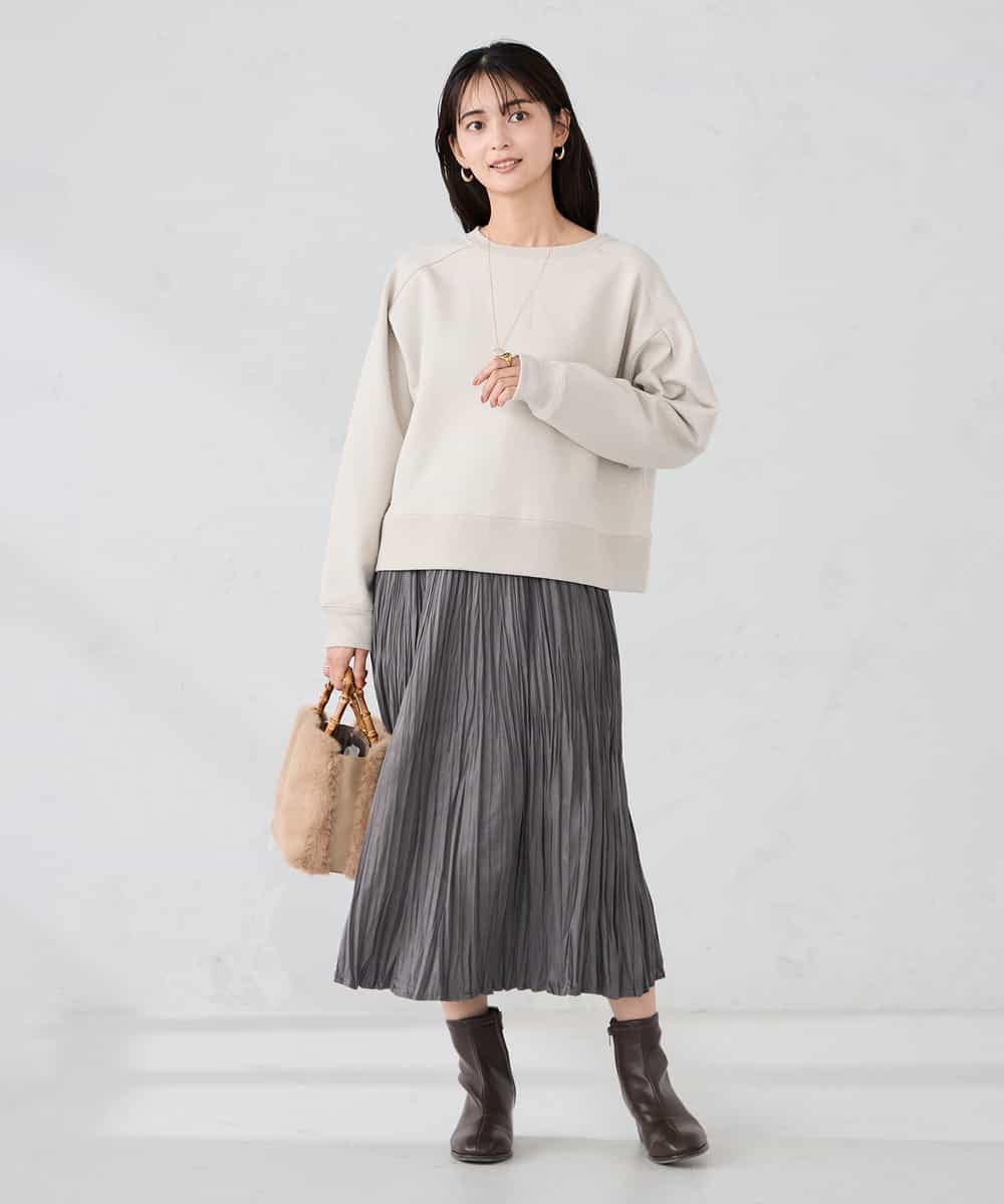 K2HBD17059 a.v.v(アー・ヴェ・ヴェ) 【洗える】フェイクスエードランダムプリーツスカート ピンク