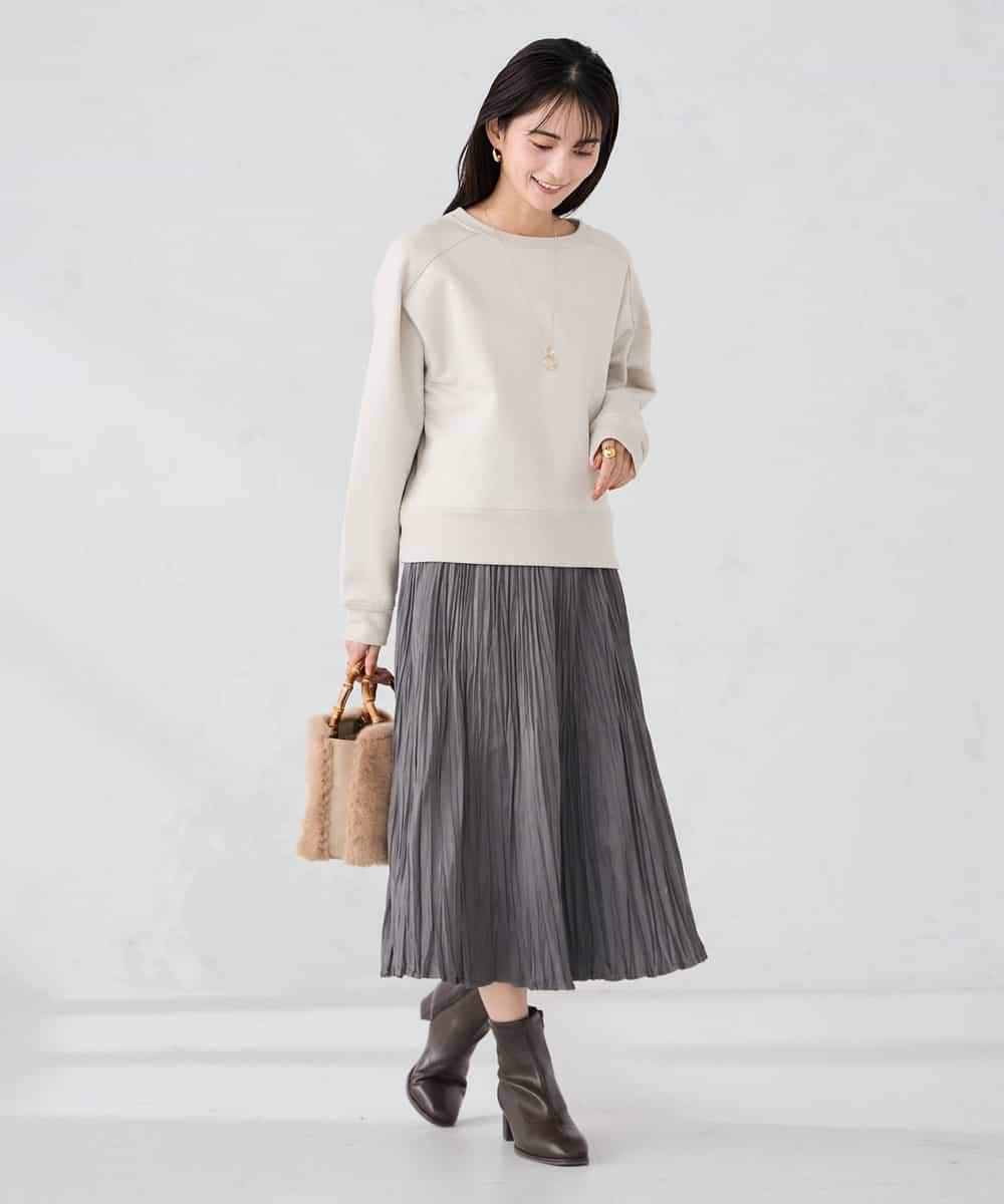 K2HBD17059 a.v.v(アー・ヴェ・ヴェ) 【洗える】フェイクスエードランダムプリーツスカート ピンク