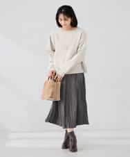 K2HBD17059 a.v.v(アー・ヴェ・ヴェ) 【洗える】フェイクスエードランダムプリーツスカート ピンク