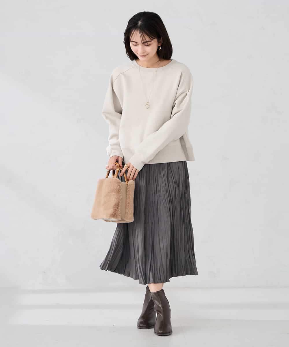 K2HBD17059 a.v.v(アー・ヴェ・ヴェ) 【洗える】フェイクスエードランダムプリーツスカート ピンク