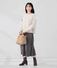 K2HBD17059 a.v.v(アー・ヴェ・ヴェ) 【洗える】フェイクスエードランダムプリーツスカート ピンク