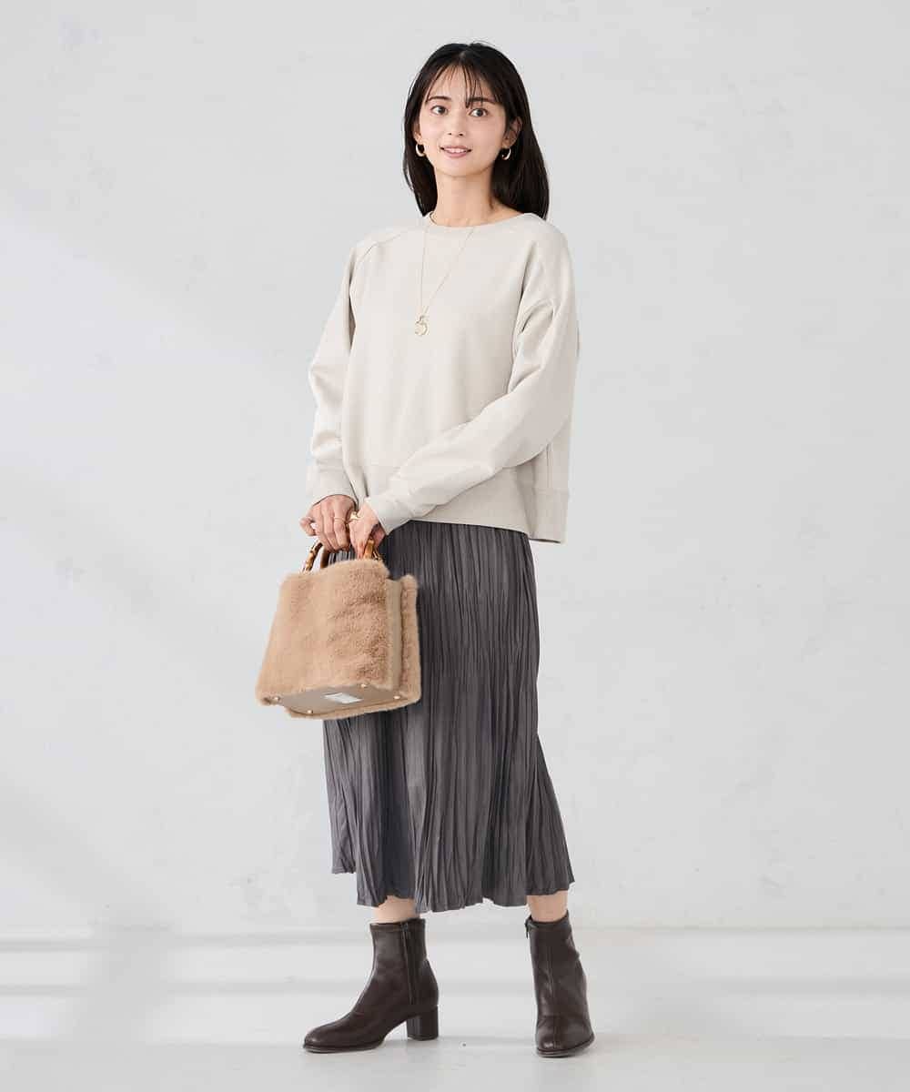 K2HBD17059 a.v.v(アー・ヴェ・ヴェ) 【洗える】フェイクスエードランダムプリーツスカート ピンク