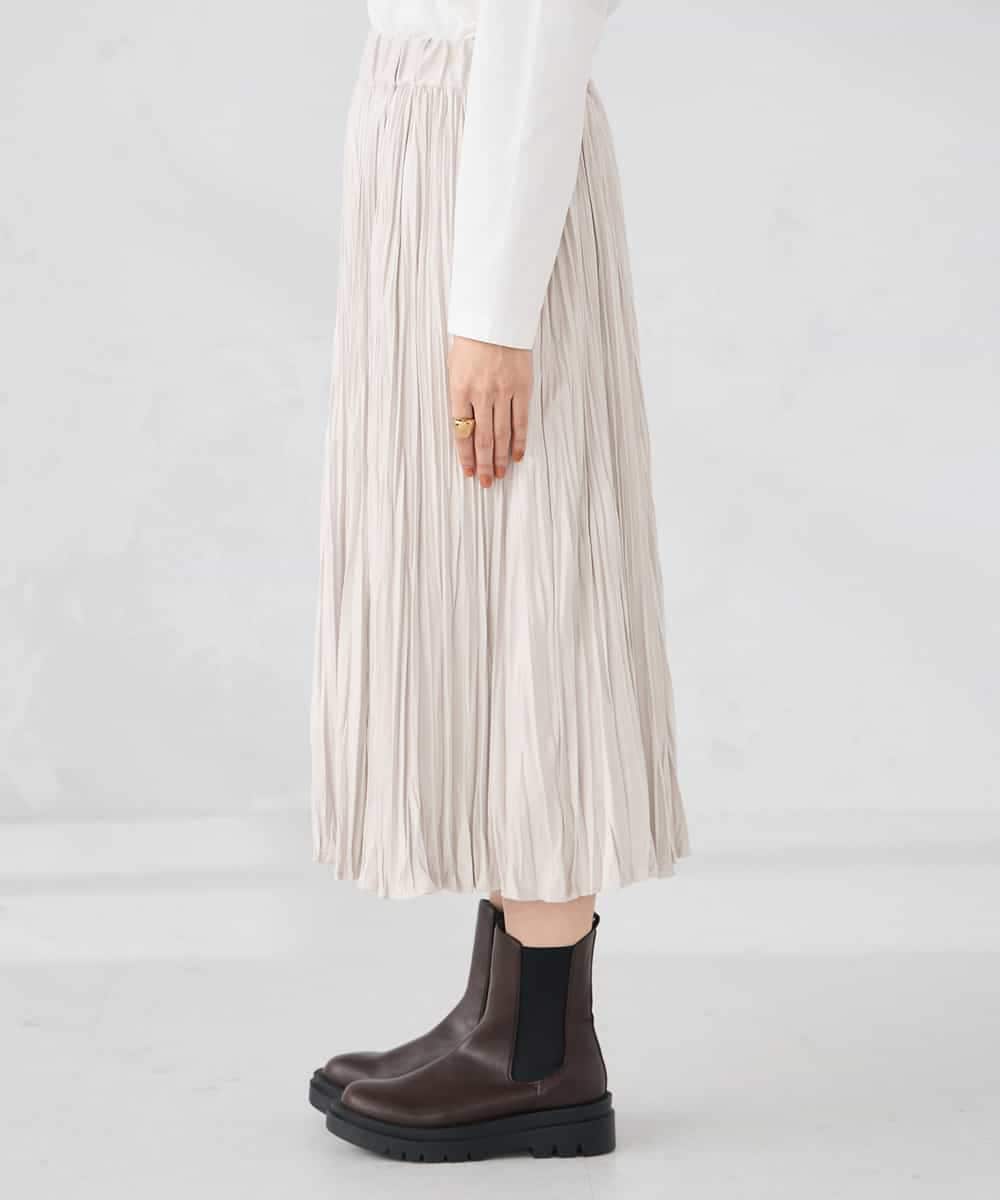 K2HBD17059 a.v.v(アー・ヴェ・ヴェ) 【洗える】フェイクスエードランダムプリーツスカート ピンク