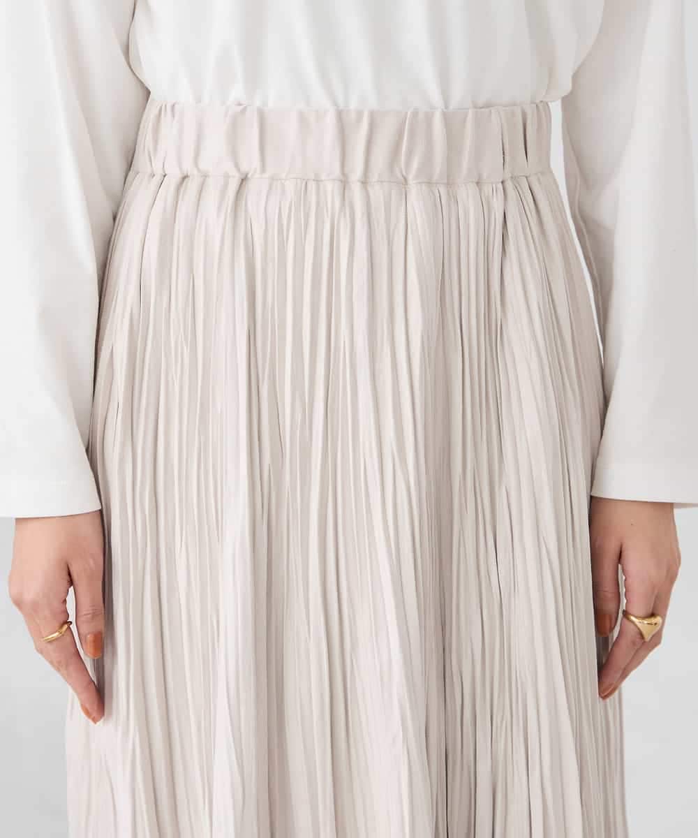 K2HBD17059 a.v.v(アー・ヴェ・ヴェ) 【洗える】フェイクスエードランダムプリーツスカート ピンク