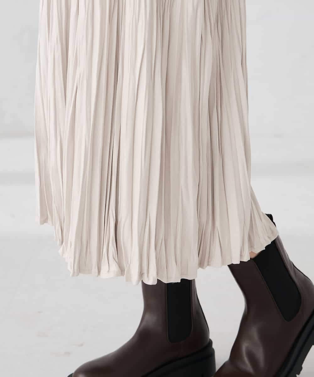 K2HBD17059 a.v.v(アー・ヴェ・ヴェ) 【洗える】フェイクスエードランダムプリーツスカート ピンク