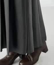 K2HBD18069 a.v.v(アー・ヴェ・ヴェ) 【洗える】レザープリーツスカート ダークグレー