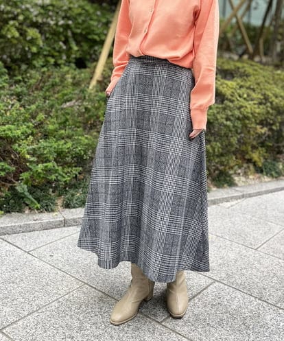 K2HBD19059 a.v.v チェック柄フレアスカート