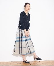 K2HDA16059 a.v.v(アー・ヴェ・ヴェ) ビックチェックタフタスカート ブルー