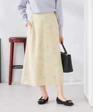 K2HDD07054 a.v.v(アー・ヴェ・ヴェ) フラワープリントマーメイドスカート ベージュ