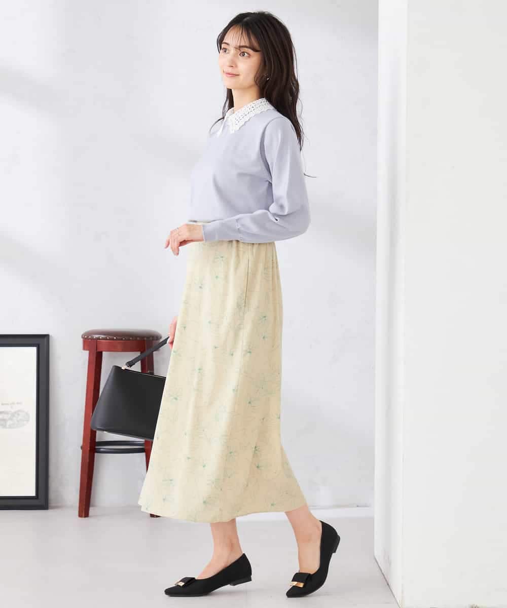 K2HDD07054 a.v.v(アー・ヴェ・ヴェ) フラワープリントマーメイドスカート ベージュ