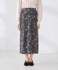 K2HDD07054 a.v.v(アー・ヴェ・ヴェ) フラワープリントマーメイドスカート ベージュ