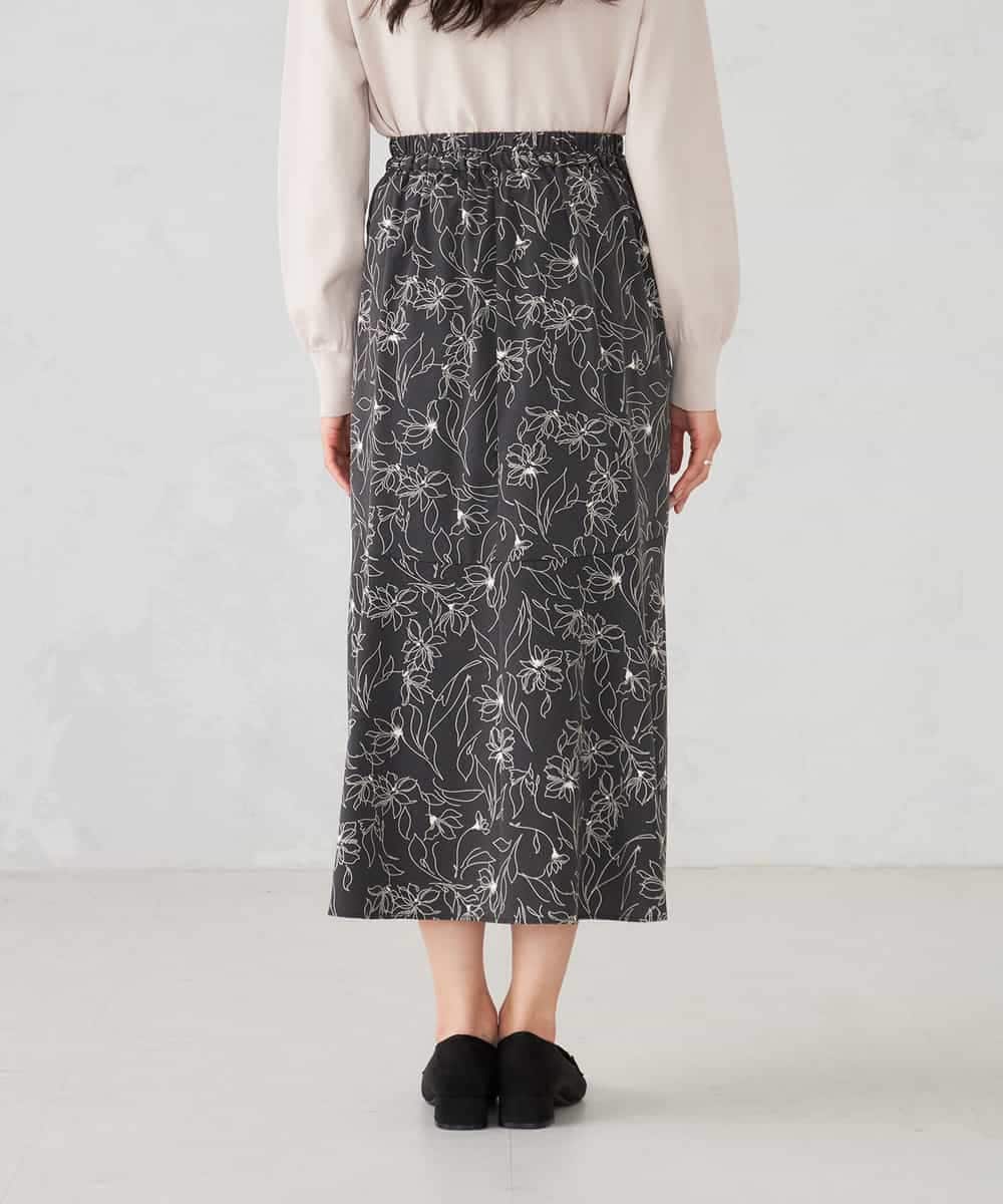 K2HDD07054 a.v.v(アー・ヴェ・ヴェ) フラワープリントマーメイドスカート ベージュ