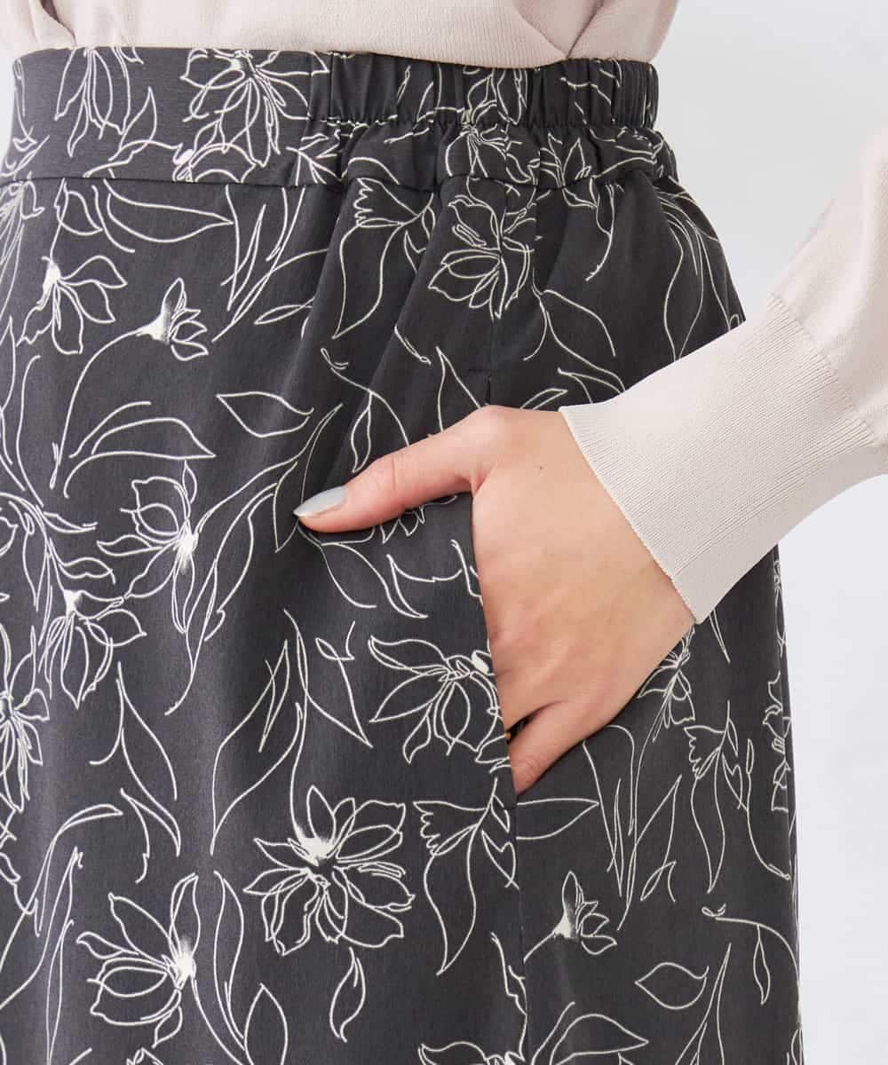 K2HDD07054 a.v.v(アー・ヴェ・ヴェ) フラワープリントマーメイドスカート ベージュ