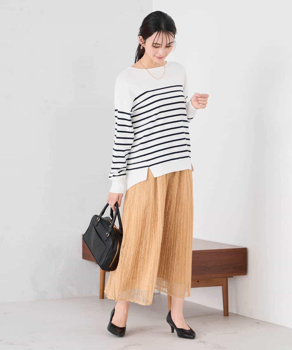 K2HDD08064 a.v.v(アー・ヴェ・ヴェ) レースプリーツスカート オレンジ