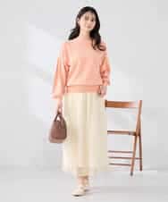 K2HDD08064 a.v.v(アー・ヴェ・ヴェ) レースプリーツスカート オレンジ