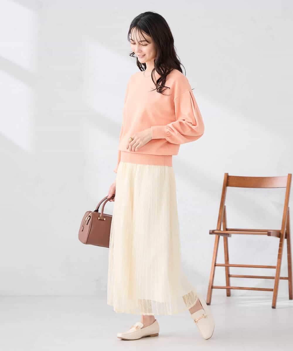 K2HDD08064 a.v.v(アー・ヴェ・ヴェ) レースプリーツスカート オレンジ