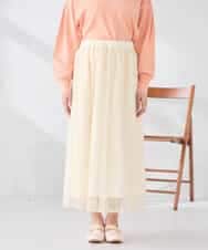 K2HDD08064 a.v.v(アー・ヴェ・ヴェ) レースプリーツスカート オレンジ