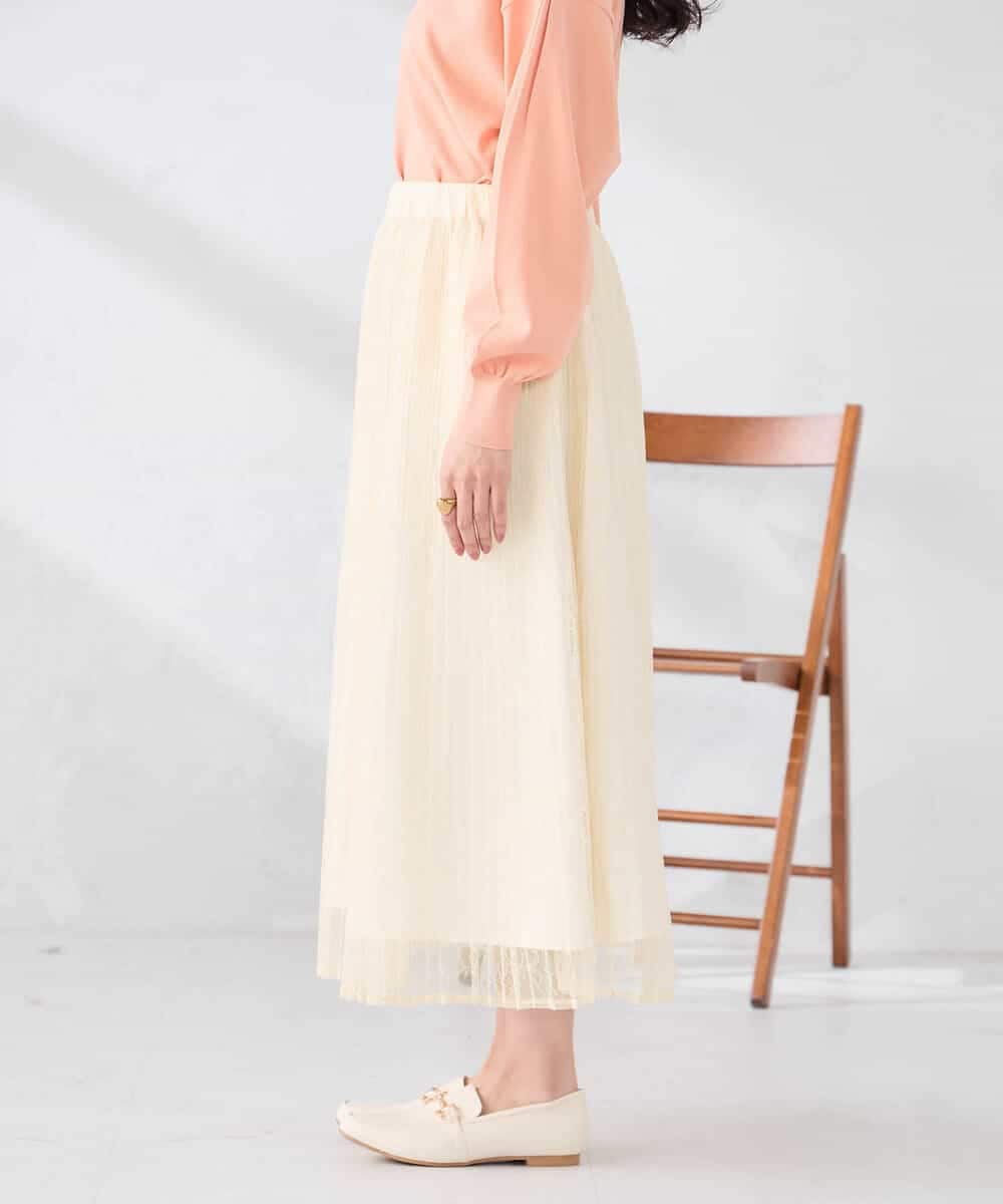 K2HDD08064 a.v.v(アー・ヴェ・ヴェ) レースプリーツスカート オレンジ