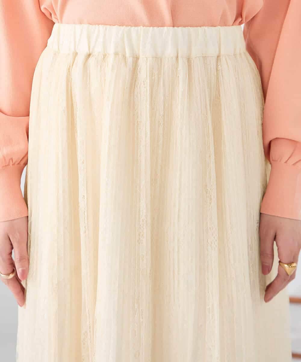 K2HDD08064 a.v.v(アー・ヴェ・ヴェ) レースプリーツスカート オレンジ