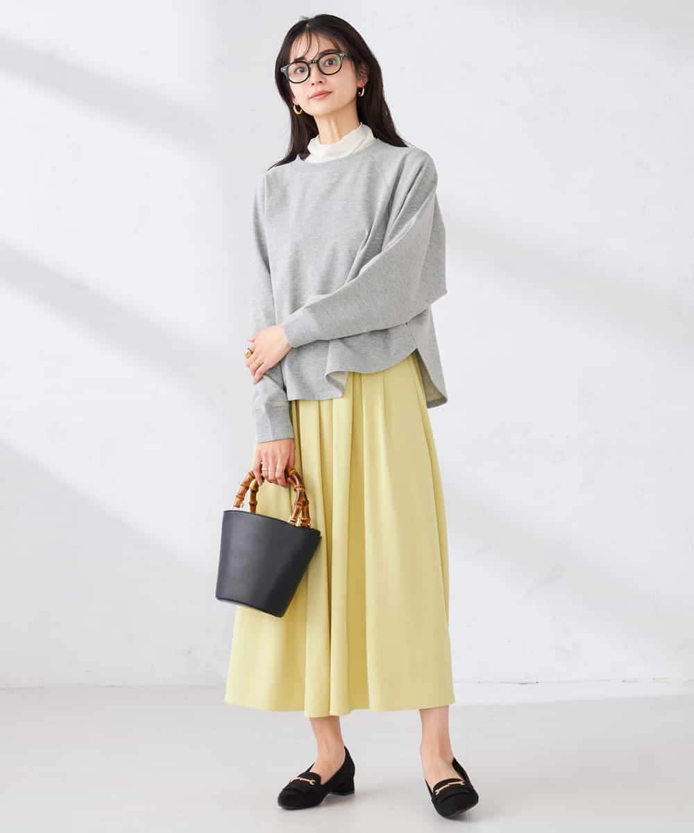 K2HDD09049 a.v.v(アー・ヴェ・ヴェ) 落ち感フレアスカート ライトイエロー