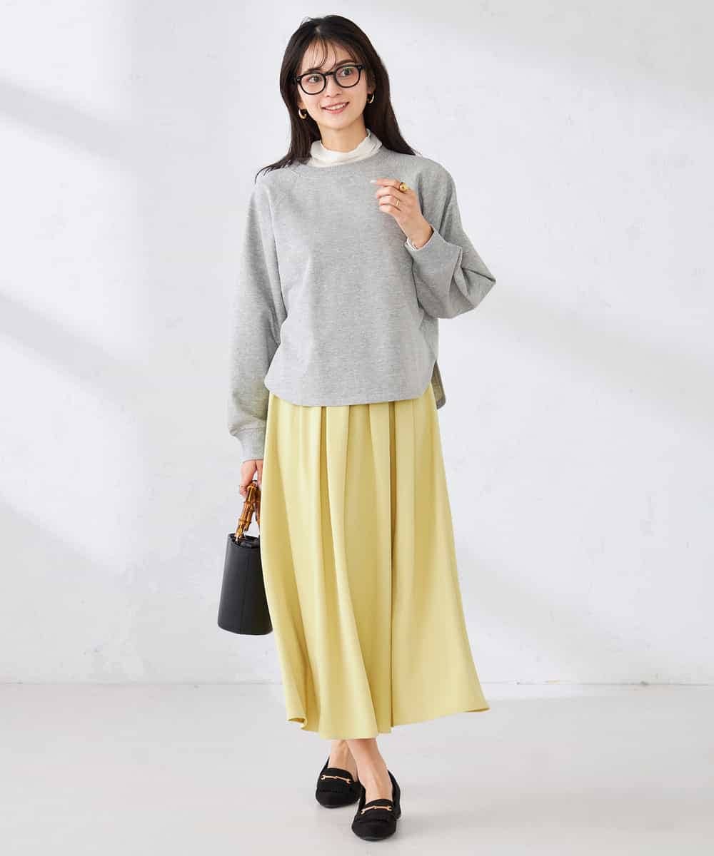 K2HDD09049 a.v.v(アー・ヴェ・ヴェ) 落ち感フレアスカート ライトイエロー