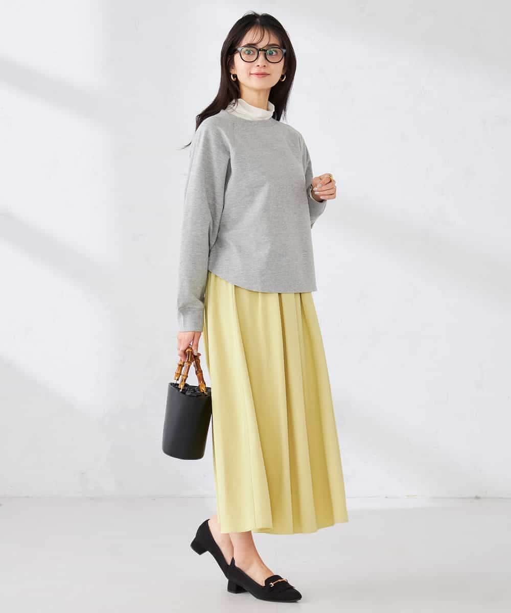 K2HDD09049 a.v.v(アー・ヴェ・ヴェ) 落ち感フレアスカート ライトイエロー