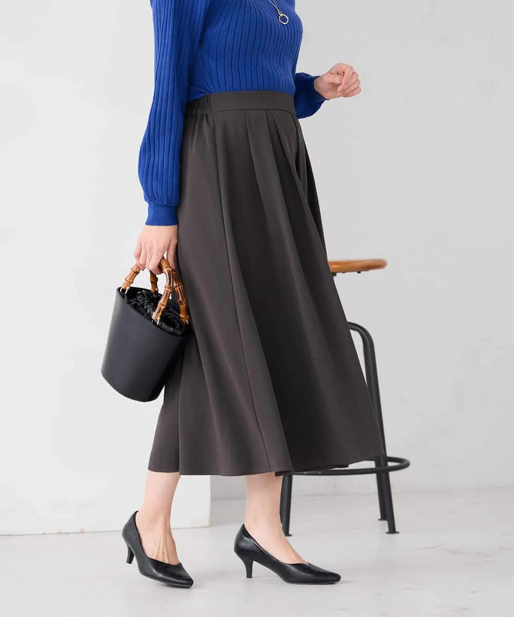 K2HDD09049 a.v.v(アー・ヴェ・ヴェ) 落ち感フレアスカート ライトイエロー