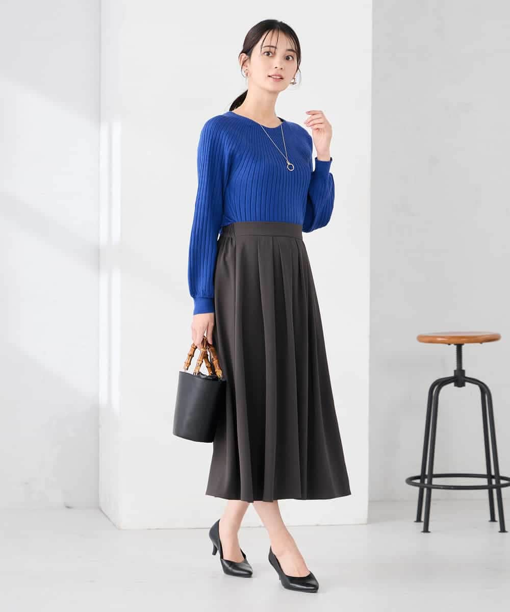 K2HDD09049 a.v.v(アー・ヴェ・ヴェ) 落ち感フレアスカート ライトイエロー