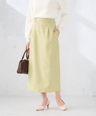 K2HDD10054 a.v.v(アー・ヴェ・ヴェ) 【洗える】ストレッチナロースカート グリーン