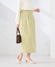 K2HDD10054 a.v.v(アー・ヴェ・ヴェ) 【洗える】ストレッチナロースカート グリーン