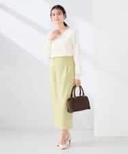 K2HDD10054 a.v.v(アー・ヴェ・ヴェ) 【洗える】ストレッチナロースカート グリーン