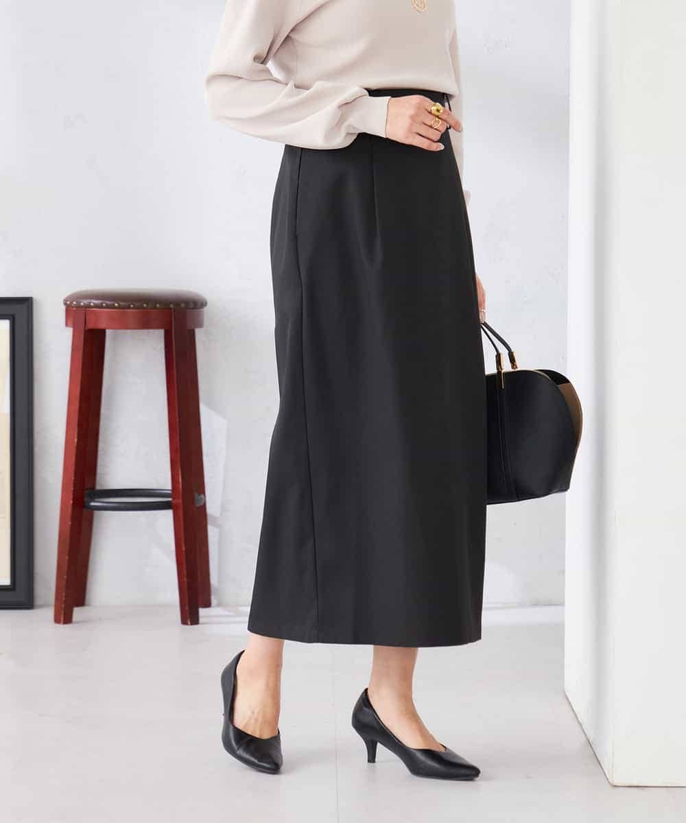 K2HDD10054 a.v.v(アー・ヴェ・ヴェ) 【洗える】ストレッチナロースカート グリーン