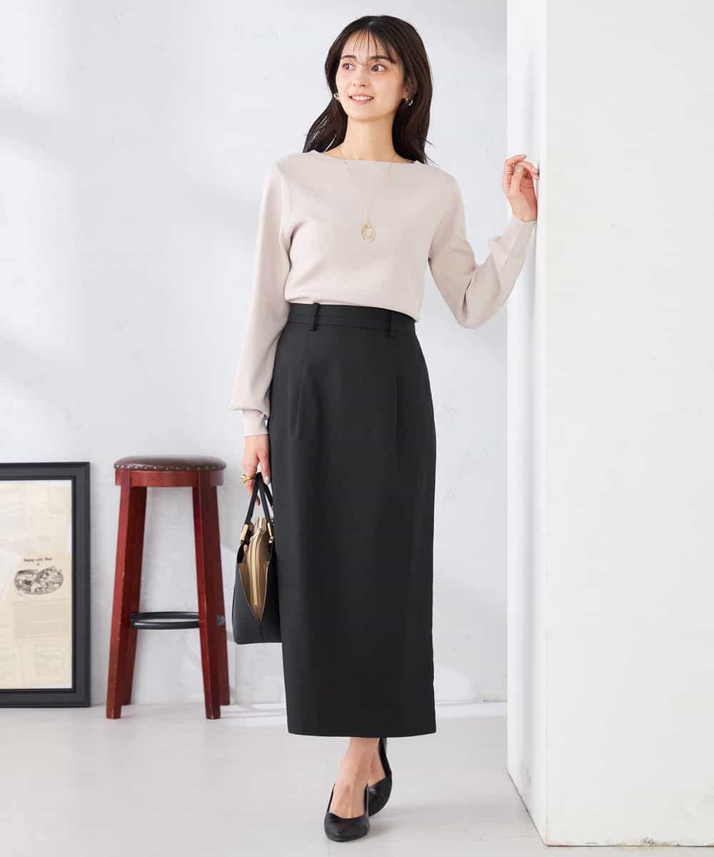 K2HDD10054 a.v.v(アー・ヴェ・ヴェ) 【洗える】ストレッチナロースカート グリーン