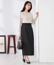 K2HDD10054 a.v.v(アー・ヴェ・ヴェ) 【洗える】ストレッチナロースカート グリーン