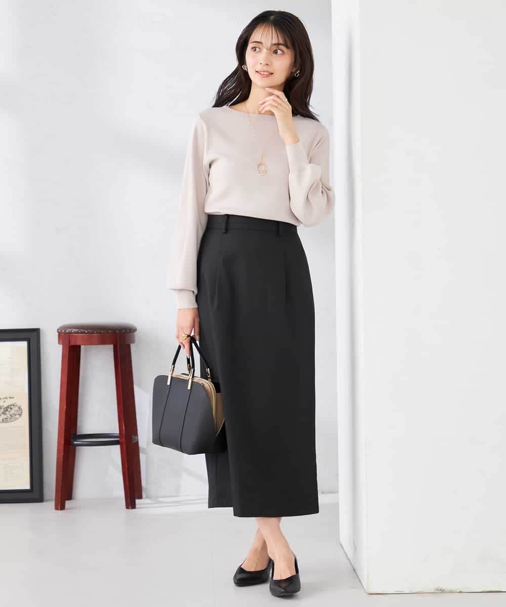 K2HDD10054 a.v.v(アー・ヴェ・ヴェ) 【洗える】ストレッチナロースカート グリーン