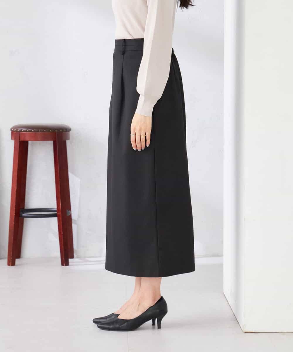 K2HDD10054 a.v.v(アー・ヴェ・ヴェ) 【洗える】ストレッチナロースカート グリーン