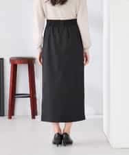 K2HDD10054 a.v.v(アー・ヴェ・ヴェ) 【洗える】ストレッチナロースカート グリーン