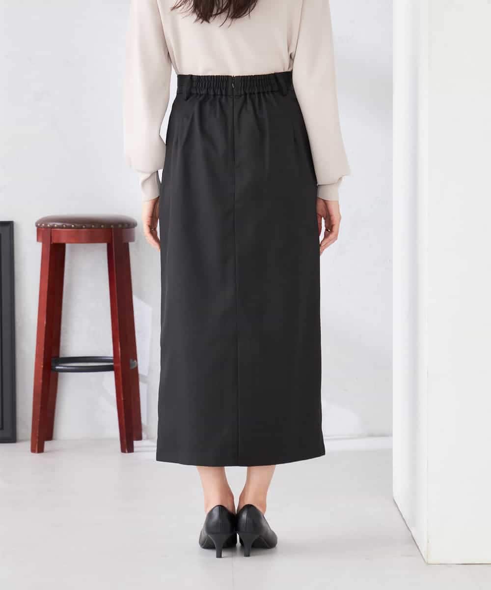 K2HDD10054 a.v.v(アー・ヴェ・ヴェ) 【洗える】ストレッチナロースカート グリーン