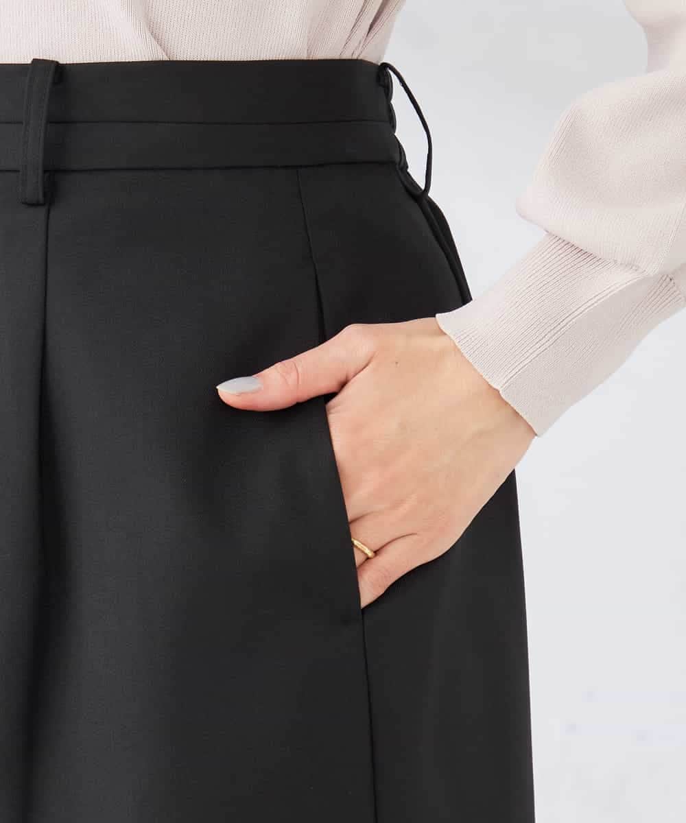 K2HDD10054 a.v.v(アー・ヴェ・ヴェ) 【洗える】ストレッチナロースカート グリーン