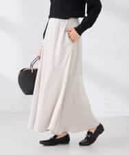 K2HDD11059 a.v.v(アー・ヴェ・ヴェ) サテンマーメイドフレアスカート ネイビー