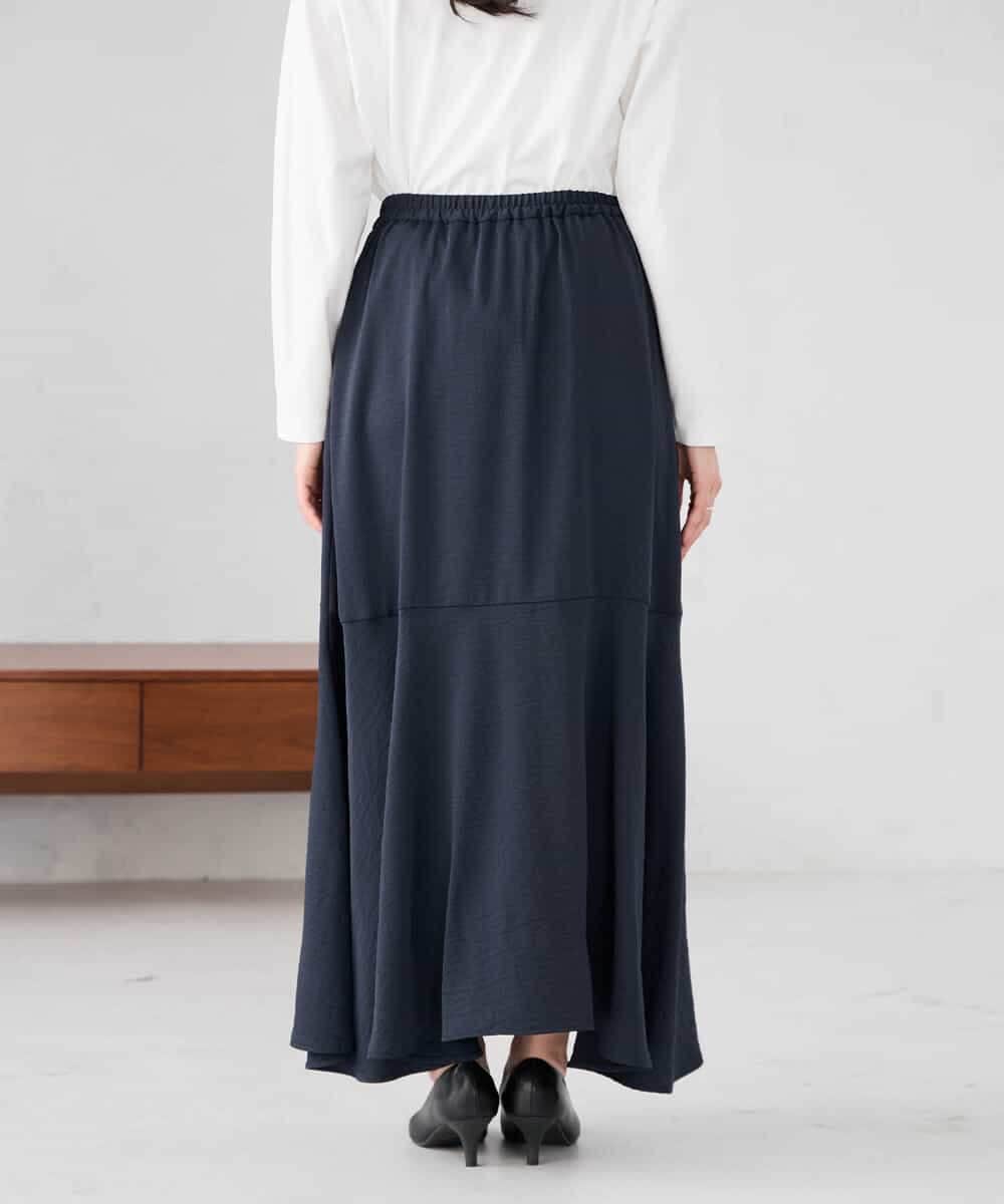 K2HDD11059 a.v.v(アー・ヴェ・ヴェ) サテンマーメイドフレアスカート ネイビー