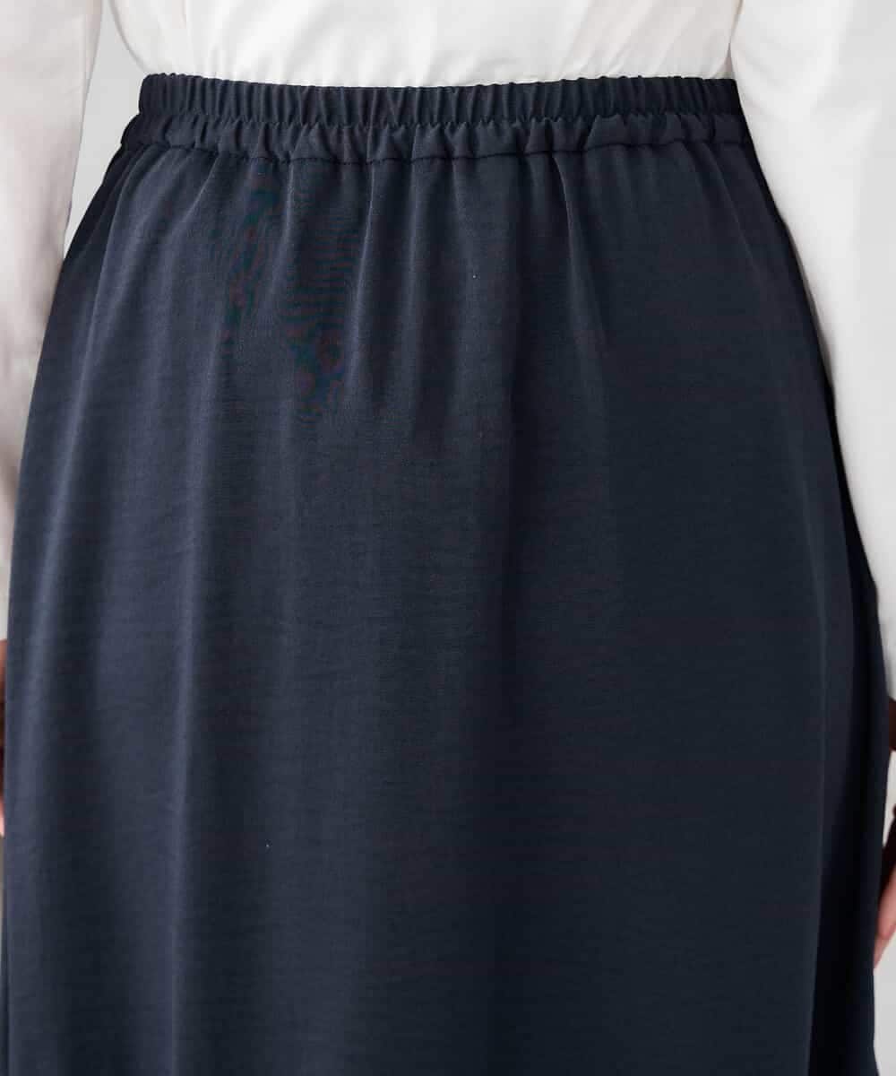 K2HDD11059 a.v.v(アー・ヴェ・ヴェ) サテンマーメイドフレアスカート ネイビー