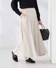 K2HDD11059 a.v.v(アー・ヴェ・ヴェ) サテンマーメイドフレアスカート グレージュ