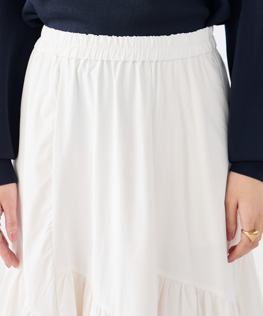 K2HDD12059 a.v.v(アー・ヴェ・ヴェ) ナイロン切替スカート ホワイト