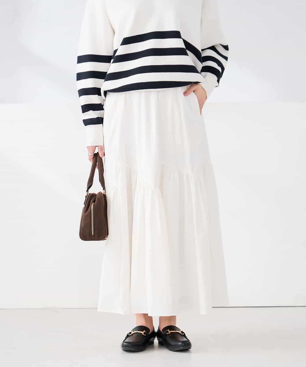 K2HDD12059 a.v.v(アー・ヴェ・ヴェ) ナイロン切替スカート ホワイト