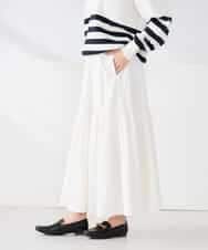 K2HDD12059 a.v.v(アー・ヴェ・ヴェ) ナイロン切替スカート ホワイト