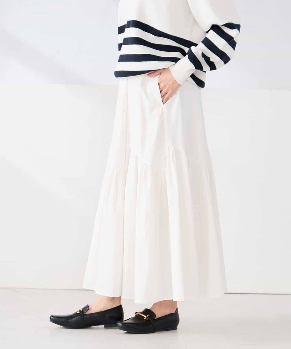 K2HDD12059 a.v.v(アー・ヴェ・ヴェ) ナイロン切替スカート ホワイト