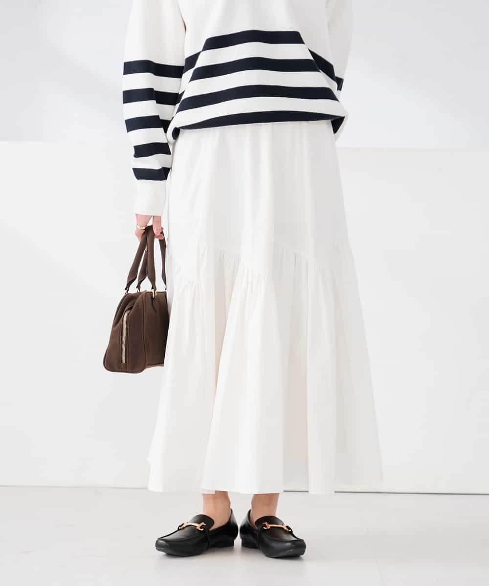 K2HDD12059 a.v.v(アー・ヴェ・ヴェ) ナイロン切替スカート ホワイト