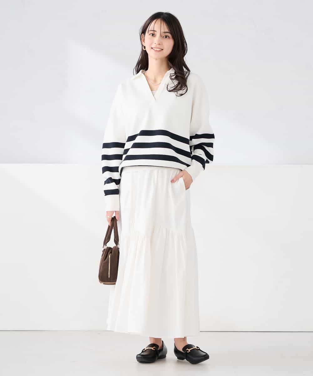 K2HDD12059 a.v.v(アー・ヴェ・ヴェ) ナイロン切替スカート ホワイト